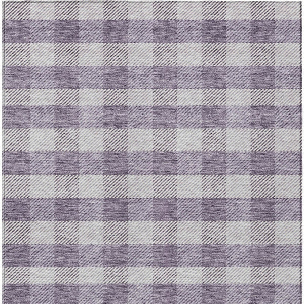 HomeRoots 5' Lavish Lavender and Ivory Plaid Washable Area Rug for Indoor Outdoor Spaces – Easy Care & Stylish 8' X 10' 595496