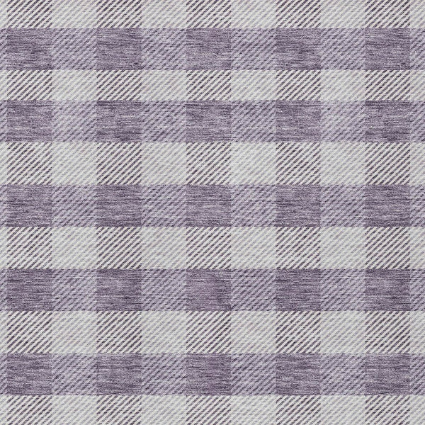 HomeRoots 5' Lavish Lavender and Ivory Plaid Washable Area Rug for Indoor Outdoor Spaces – Easy Care & Stylish 8' X 10' 595496
