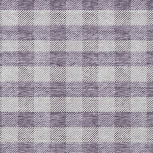 HomeRoots 9' X 12' Stylish Lavender and Ivory Plaid Washable Area Rug – Perfect for Indoor and Outdoor Spaces! 595497