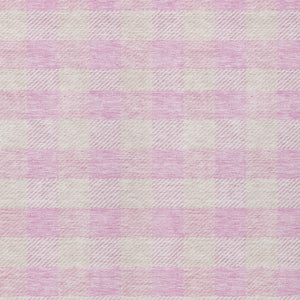 HomeRoots 5' Pink and Gray Plaid Indoor Outdoor Area Rug - Stylish, Durable, Washable Design for Any Space 8' X 10' 595508