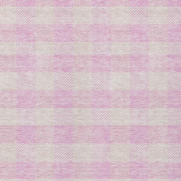 HomeRoots 5' Pink and Gray Plaid Indoor Outdoor Area Rug - Stylish, Durable, Washable Design for Any Space 8' X 10' 595508