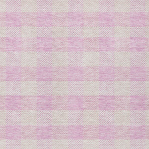 HomeRoots 9' Pink and Gray Plaid Washable Area Rug - Stylish, Durable Indoor/Outdoor Mat for High-Traffic Spaces 595509