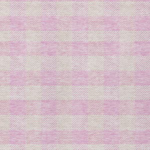 HomeRoots 5' Pink and Gray Plaid Indoor Outdoor Area Rug - Stylish, Durable, Washable Design for Any Space 10' X 14' 595510