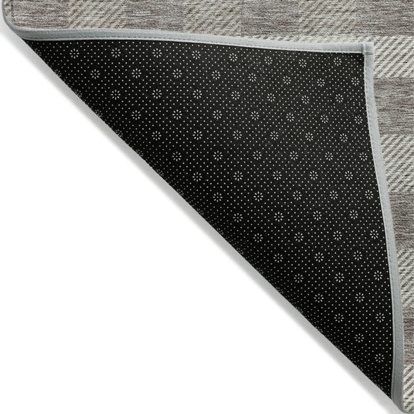 HomeRoots 5' Taupe and Gray Plaid Washable Area Rug - Durable, Versatile, Stylish for Indoor and Outdoor Spaces 5' X 8' 595518