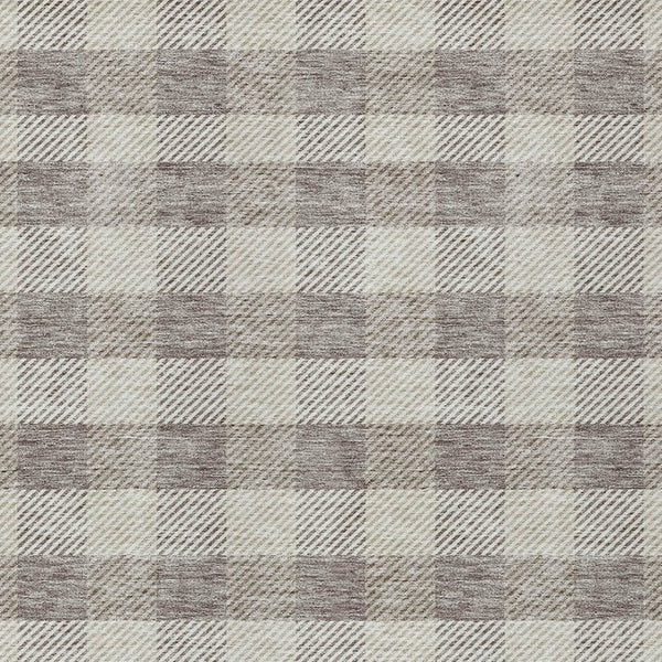 HomeRoots 5' Taupe and Gray Plaid Washable Area Rug - Durable, Versatile, Stylish for Indoor and Outdoor Spaces 8' X 10' 595520