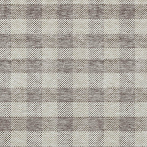 HomeRoots 9' X 12' Taupe and Gray Plaid Rug - Washable Indoor/Outdoor Area Rug, Stain-Resistant & Durable Design 595521