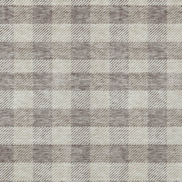 HomeRoots 9' X 12' Taupe and Gray Plaid Rug - Washable Indoor/Outdoor Area Rug, Stain-Resistant & Durable Design 595521