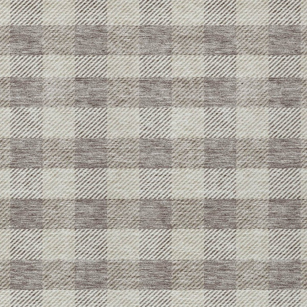HomeRoots 5' Taupe and Gray Plaid Washable Area Rug - Durable, Versatile, Stylish for Indoor and Outdoor Spaces 10' X 14' 595522