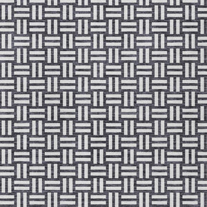 Homeroots 3' Black And Ivory Geometric Indoor Outdoor Area Rug - Stylish, Washable, Durable For Any Space 9' X 12' Polyester 595527