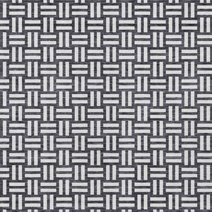 Homeroots 3' Black And Ivory Geometric Indoor Outdoor Area Rug - Stylish, Washable, Durable For Any Space 10' X 14' Polyester 595528