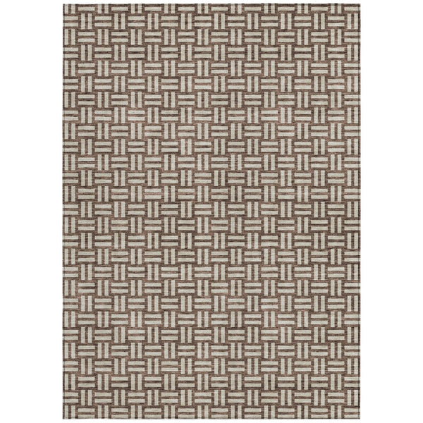 Homeroots 3' Black And Ivory Geometric Indoor Outdoor Area Rug - Stylish, Washable, Durable For Any Space 5' X 8' Polyester 595530