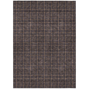 HomeRoots 5' Chocolate and Black Geometric Area Rug - Stylish, Washable, Durable for Indoor and Outdoor Use 10' X 14' 595546