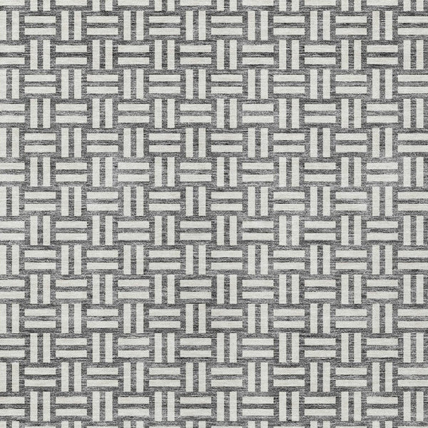 Homeroots 3' Black And Ivory Geometric Indoor Outdoor Area Rug - Stylish, Washable, Durable For Any Space 10' X 14' Polyester 595564