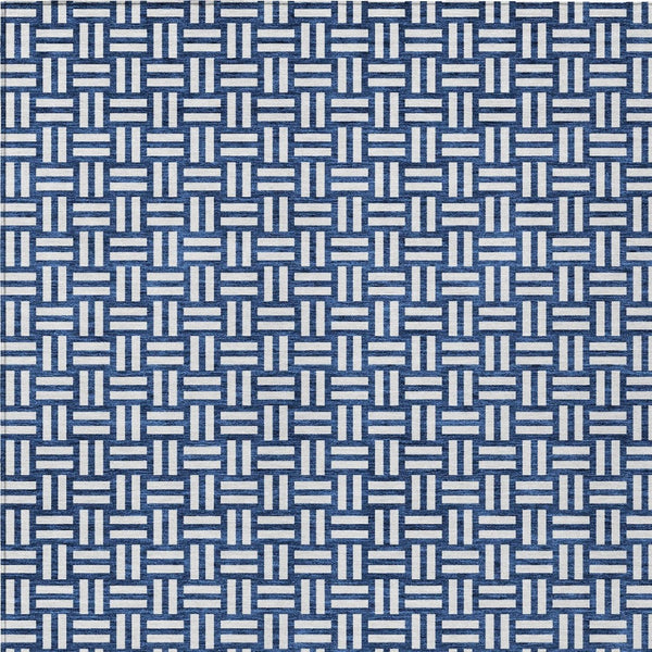 Homeroots 3' Black And Ivory Geometric Indoor Outdoor Area Rug - Stylish, Washable, Durable For Any Space 9' X 12' Polyester 595575