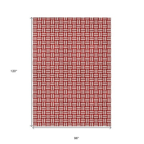 Homeroots 3' Black And Ivory Geometric Indoor Outdoor Area Rug - Stylish, Washable, Durable For Any Space 8' X 10' Polyester 595598