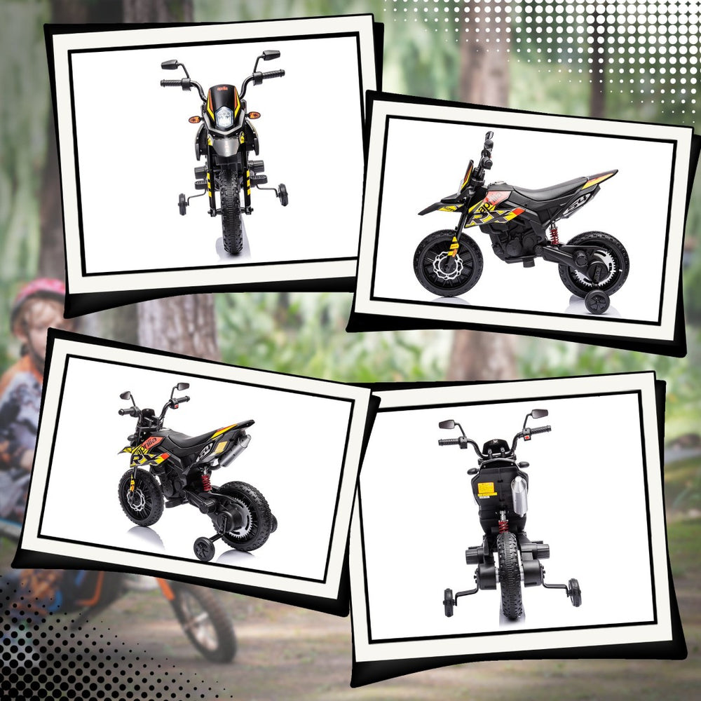 English Elm Qaba Kids Electric Dirt Bike 6v Battery Powered Ride on with Training Wheels Ages 3 to 8 Yellow W2225P249806