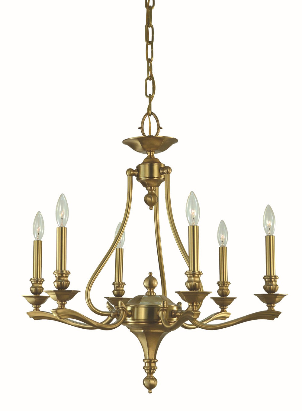 Framburg 6-light Elegant Italian Die-cast Chandelier For Dining Spaces – Handcrafted Masterpiece In Usa Brushed Brass Metal 7996 Br