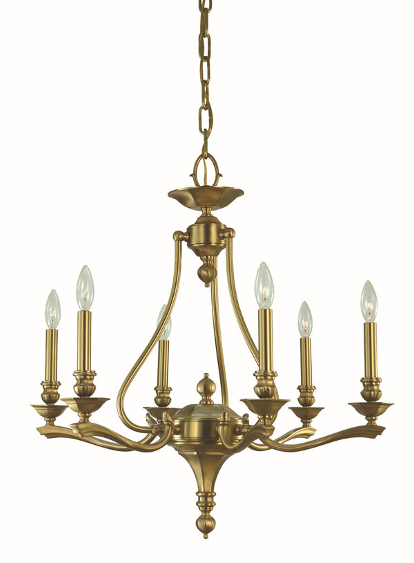 Framburg 6-light Elegant Italian Die-cast Chandelier For Dining Spaces – Handcrafted Masterpiece In Usa Brushed Brass Metal 5956 Br