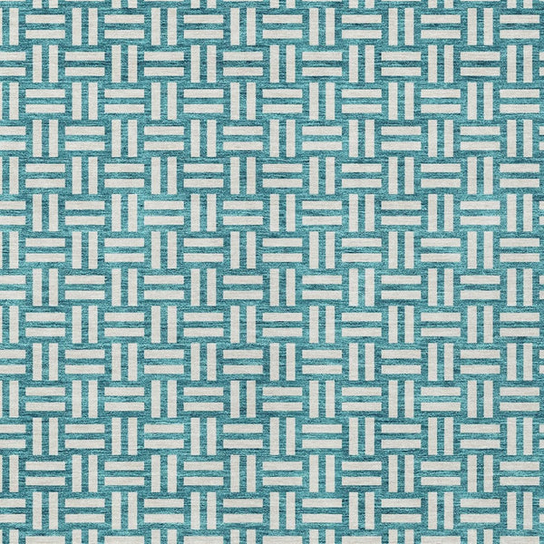 Homeroots 3' Black And Ivory Geometric Indoor Outdoor Area Rug - Stylish, Washable, Durable For Any Space 9' X 12' Polyester 595605