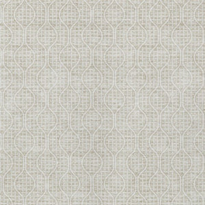 Homeroots 3' Stylish Beige And Ivory Geometric Washable Rug For Indoor And Outdoor Spaces, Durable Design 3' X 5' Polyester 595619