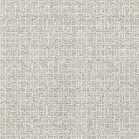 Homeroots 3' Stylish Beige And Ivory Geometric Washable Rug For Indoor And Outdoor Spaces, Durable Design 3' X 5' Polyester 595619