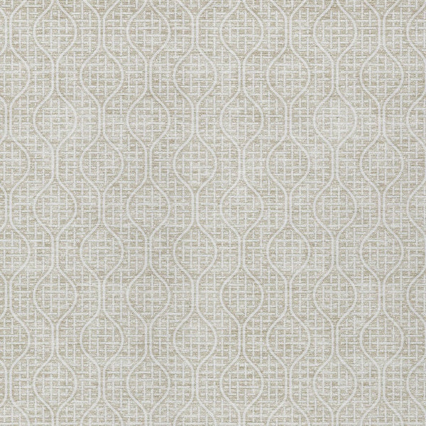 Homeroots 3' Stylish Beige And Ivory Geometric Washable Rug For Indoor And Outdoor Spaces, Durable Design 8' X 10' Polyester 595622