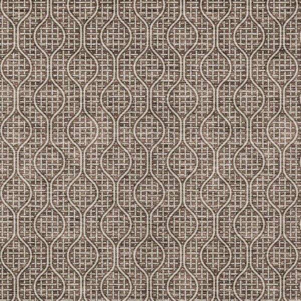 Homeroots 3' Stylish Beige And Ivory Geometric Washable Rug For Indoor And Outdoor Spaces, Durable Design 5' X 8' Polyester 595632