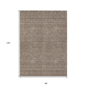 Homeroots 3' Stylish Beige And Ivory Geometric Washable Rug For Indoor And Outdoor Spaces, Durable Design 8' X 10' Polyester 595634