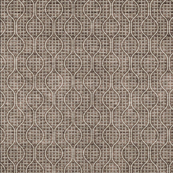 Homeroots 3' Stylish Beige And Ivory Geometric Washable Rug For Indoor And Outdoor Spaces, Durable Design 8' X 10' Polyester 595634