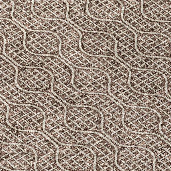 Homeroots 3' Stylish Beige And Ivory Geometric Washable Rug For Indoor And Outdoor Spaces, Durable Design 8' X 10' Polyester 595634