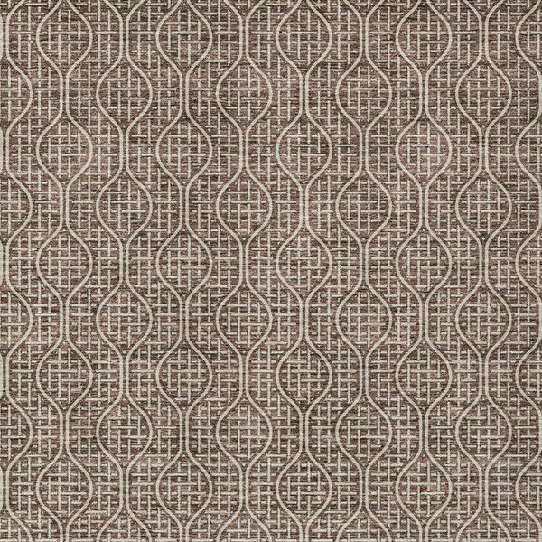 Homeroots 3' Stylish Beige And Ivory Geometric Washable Rug For Indoor And Outdoor Spaces, Durable Design 9' X 12' Polyester 595635
