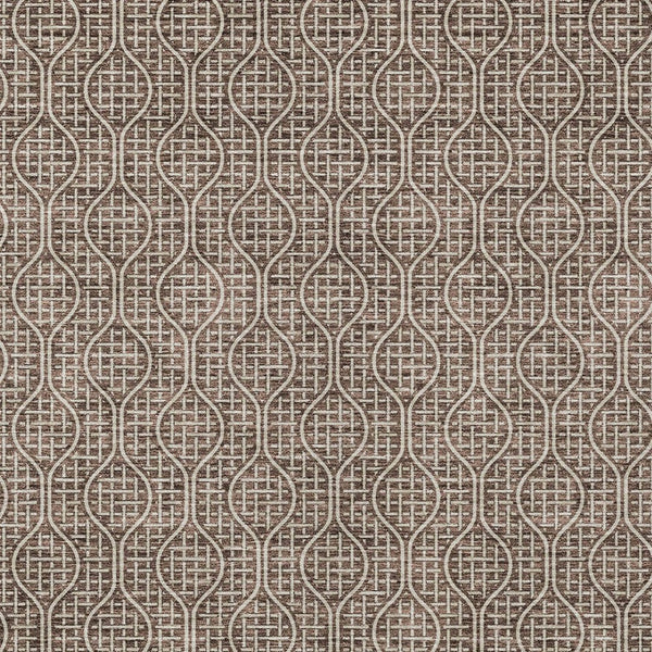 Homeroots 3' Stylish Beige And Ivory Geometric Washable Rug For Indoor And Outdoor Spaces, Durable Design 10' X 14' Polyester 595636