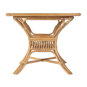 Butler Specialty Butler Antigua Rattan Dining Table – Stylish 34.25" W Glass Top Table For Cozy Spaces & Cafés Natural Rattan,Glass 5956404-butler