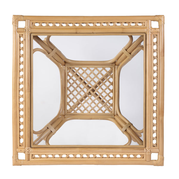 Butler Specialty Butler Antigua Rattan Dining Table – Stylish 34.25" W Glass Top Table For Cozy Spaces & Cafés Natural Rattan,Glass 5956404-butler