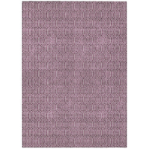 HomeRoots 5' Stylish Eggplant and Ivory Geometric Indoor Outdoor Rug for Effortless Elegance and Care 10' X 14' 595642
