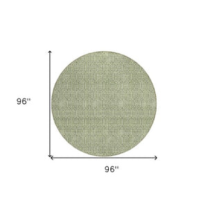 Homeroots 3' Stylish Beige And Ivory Geometric Washable Rug For Indoor And Outdoor Spaces, Durable Design 8' Round Polyester 595645