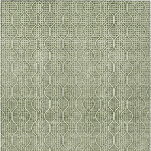 Homeroots 3' Stylish Beige And Ivory Geometric Washable Rug For Indoor And Outdoor Spaces, Durable Design 8' X 10' Polyester 595646