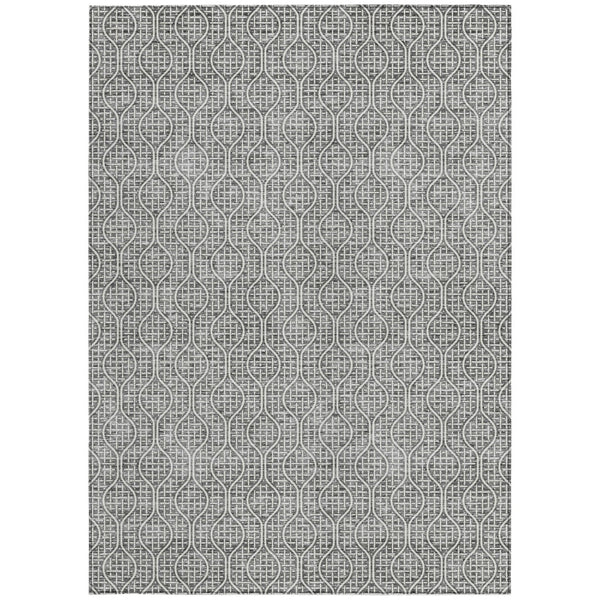 Homeroots 3' Stylish Beige And Ivory Geometric Washable Rug For Indoor And Outdoor Spaces, Durable Design 9' X 12' Polyester 595653