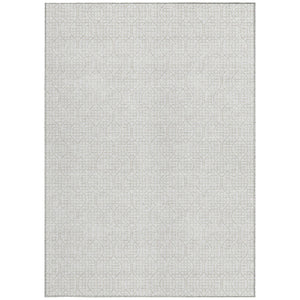 Homeroots 3' Stylish Beige And Ivory Geometric Washable Rug For Indoor And Outdoor Spaces, Durable Design 5' X 8' Polyester 595656