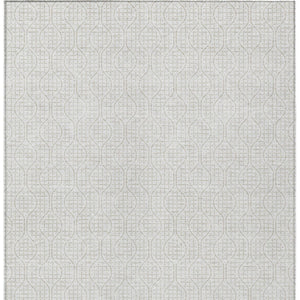 Homeroots 3' Stylish Beige And Ivory Geometric Washable Rug For Indoor And Outdoor Spaces, Durable Design 8' X 10' Polyester 595658