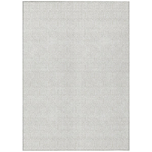 HomeRoots 5' Elegant Ivory and Beige Geometric Washable Area Rug for Indoor and Outdoor Versatile Spaces 10' X 14' 595660