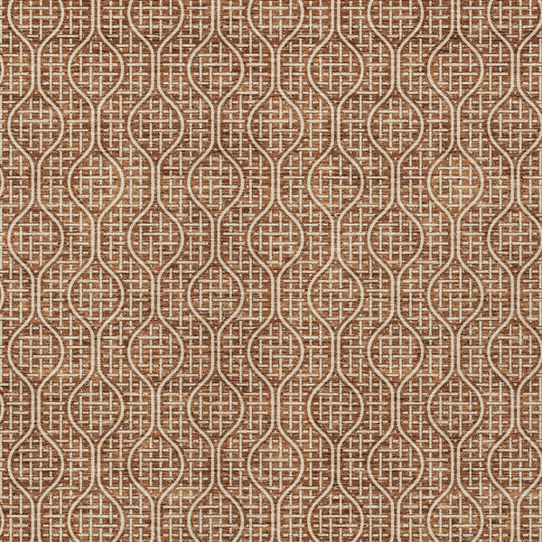 Homeroots 3' Stylish Beige And Ivory Geometric Washable Rug For Indoor And Outdoor Spaces, Durable Design 5' X 8' Polyester 595668