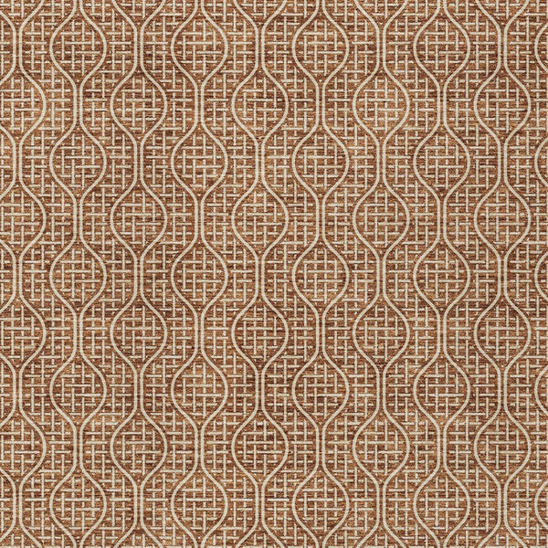Homeroots 3' Stylish Beige And Ivory Geometric Washable Rug For Indoor And Outdoor Spaces, Durable Design 9' X 12' Polyester 595671