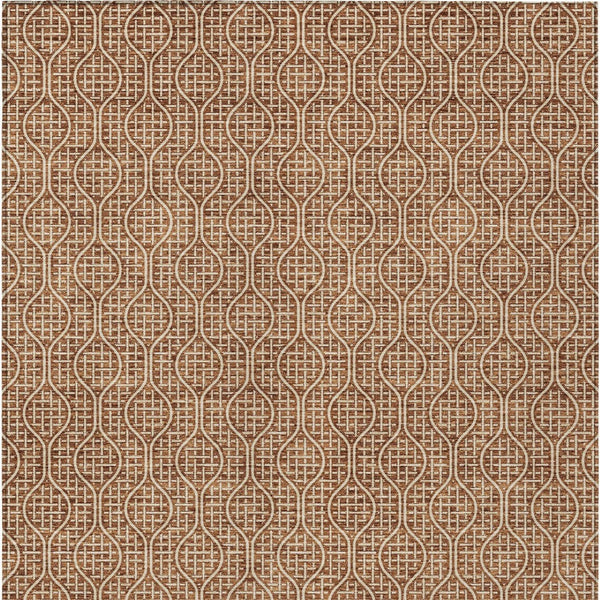 Homeroots 3' Stylish Beige And Ivory Geometric Washable Rug For Indoor And Outdoor Spaces, Durable Design 10' X 14' Polyester 595672