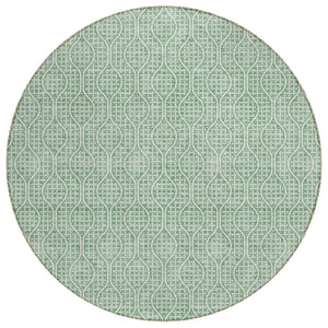 HomeRoots 5' Modern Sage and Gray Geometric Area Rug - Durable, Washable for Indoor and Outdoor Use, Stylish Design 8' Round 595675