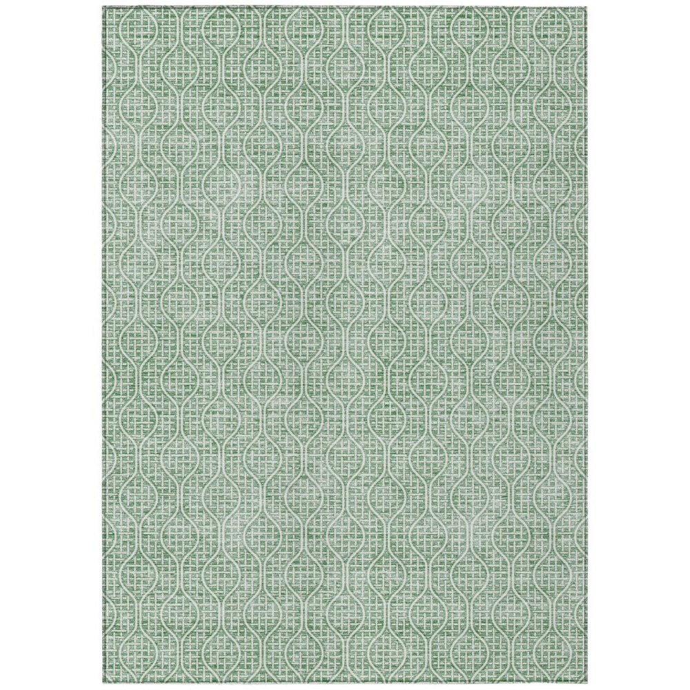 HomeRoots 9' X 12' Sage and Gray Geometric Indoor Outdoor Area Rug - Durable, Washable, Stylish for Any Space! 595677