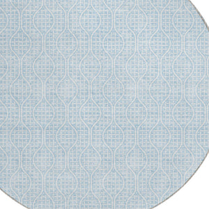 Homeroots 3' Stylish Beige And Ivory Geometric Washable Rug For Indoor And Outdoor Spaces, Durable Design 8' Round Polyester 595681