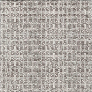 Homeroots 3' Stylish Beige And Ivory Geometric Washable Rug For Indoor And Outdoor Spaces, Durable Design 3' X 5' Polyester 595691