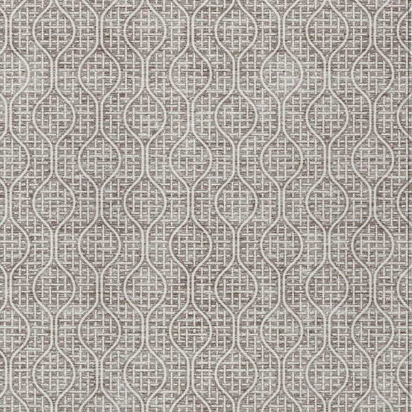 Homeroots 3' Stylish Beige And Ivory Geometric Washable Rug For Indoor And Outdoor Spaces, Durable Design 8' X 10' Polyester 595694
