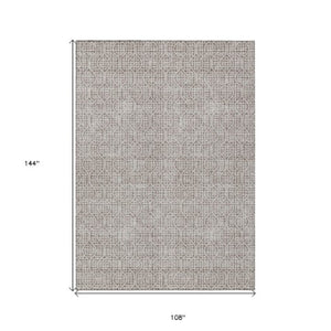 Homeroots 3' Stylish Beige And Ivory Geometric Washable Rug For Indoor And Outdoor Spaces, Durable Design 9' X 12' Polyester 595695